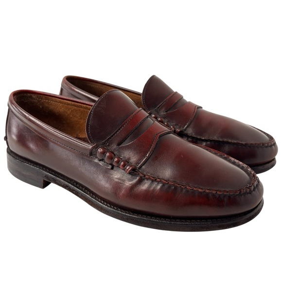 Hanover Handsewn Penny Loafer size 11 Burgundy Leather Dress Shoe Made In USA main image 4